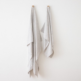 Asciugamano in lino Brittany Graphite