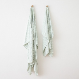 Asciugamano in lino Brittany Aqua Foam