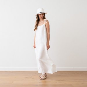 Maxi Vestito in lino White Amelia