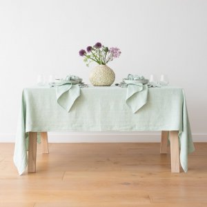 Tovaglia in Lino Mint Chevron